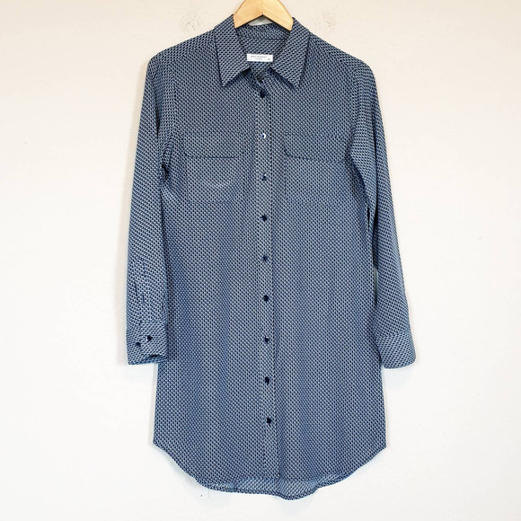 Equipment Dresses Equipment Essential Silk Shirtdress Blue